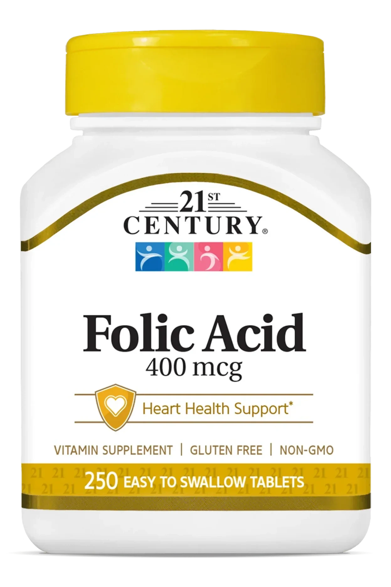 21st Century Folic Acid, 400 mcg, 250 Easy to Swallow Tablets