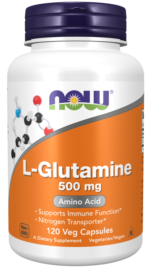 NOW Foods L-Glutamine, 500 mg, 120 Veg Capsules